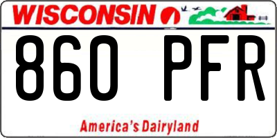 WI license plate 860PFR