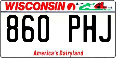 WI license plate 860PHJ