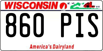 WI license plate 860PIS