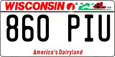 WI license plate 860PIU
