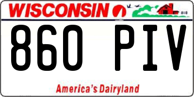 WI license plate 860PIV