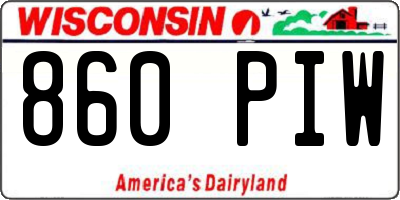 WI license plate 860PIW