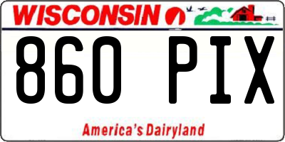WI license plate 860PIX