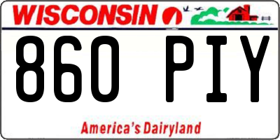 WI license plate 860PIY