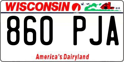WI license plate 860PJA