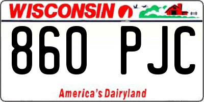 WI license plate 860PJC