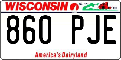 WI license plate 860PJE