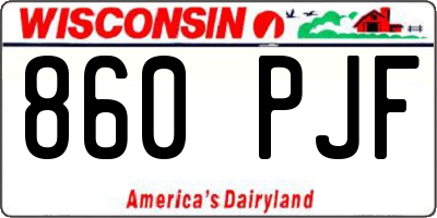 WI license plate 860PJF
