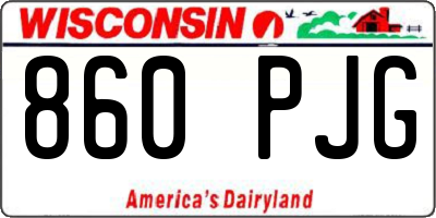 WI license plate 860PJG