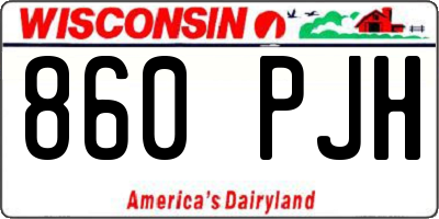 WI license plate 860PJH