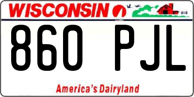 WI license plate 860PJL