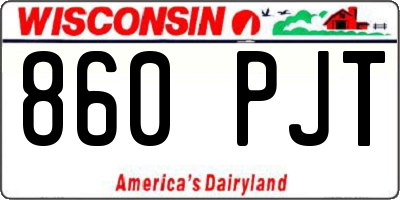 WI license plate 860PJT