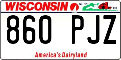 WI license plate 860PJZ