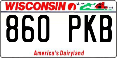 WI license plate 860PKB