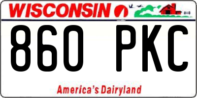 WI license plate 860PKC