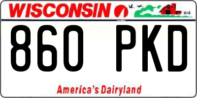 WI license plate 860PKD