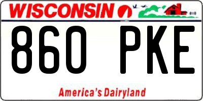 WI license plate 860PKE