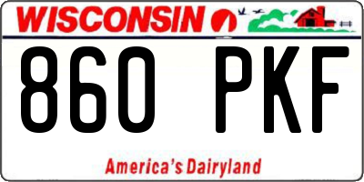 WI license plate 860PKF