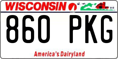WI license plate 860PKG