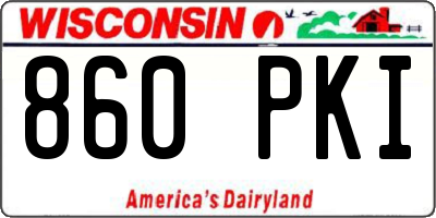 WI license plate 860PKI