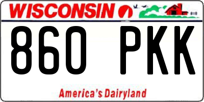 WI license plate 860PKK