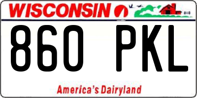 WI license plate 860PKL