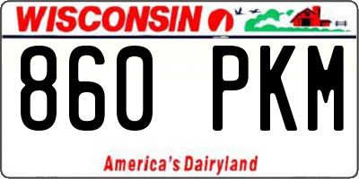 WI license plate 860PKM