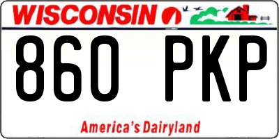 WI license plate 860PKP