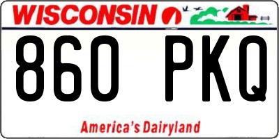 WI license plate 860PKQ