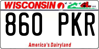 WI license plate 860PKR