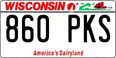 WI license plate 860PKS