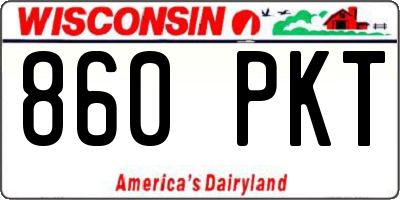 WI license plate 860PKT