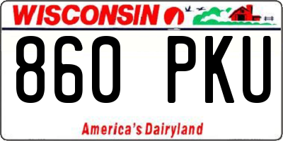 WI license plate 860PKU