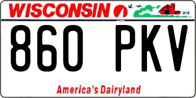 WI license plate 860PKV