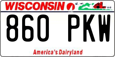 WI license plate 860PKW