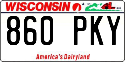 WI license plate 860PKY
