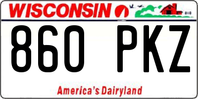 WI license plate 860PKZ