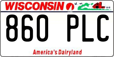 WI license plate 860PLC