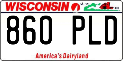 WI license plate 860PLD
