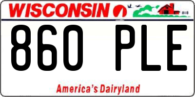 WI license plate 860PLE