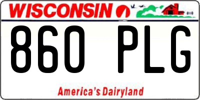 WI license plate 860PLG