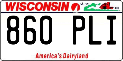 WI license plate 860PLI