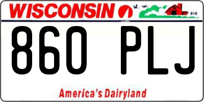 WI license plate 860PLJ