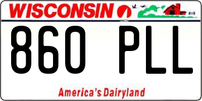 WI license plate 860PLL