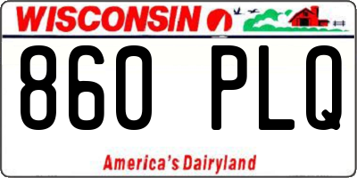 WI license plate 860PLQ