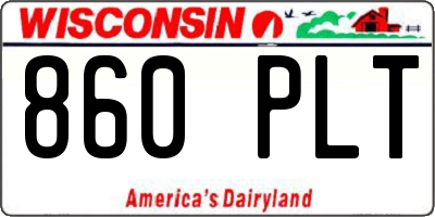 WI license plate 860PLT