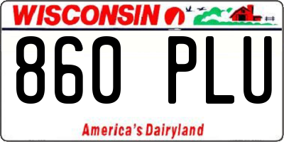 WI license plate 860PLU