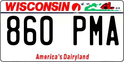 WI license plate 860PMA