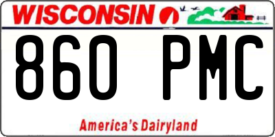 WI license plate 860PMC