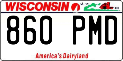 WI license plate 860PMD